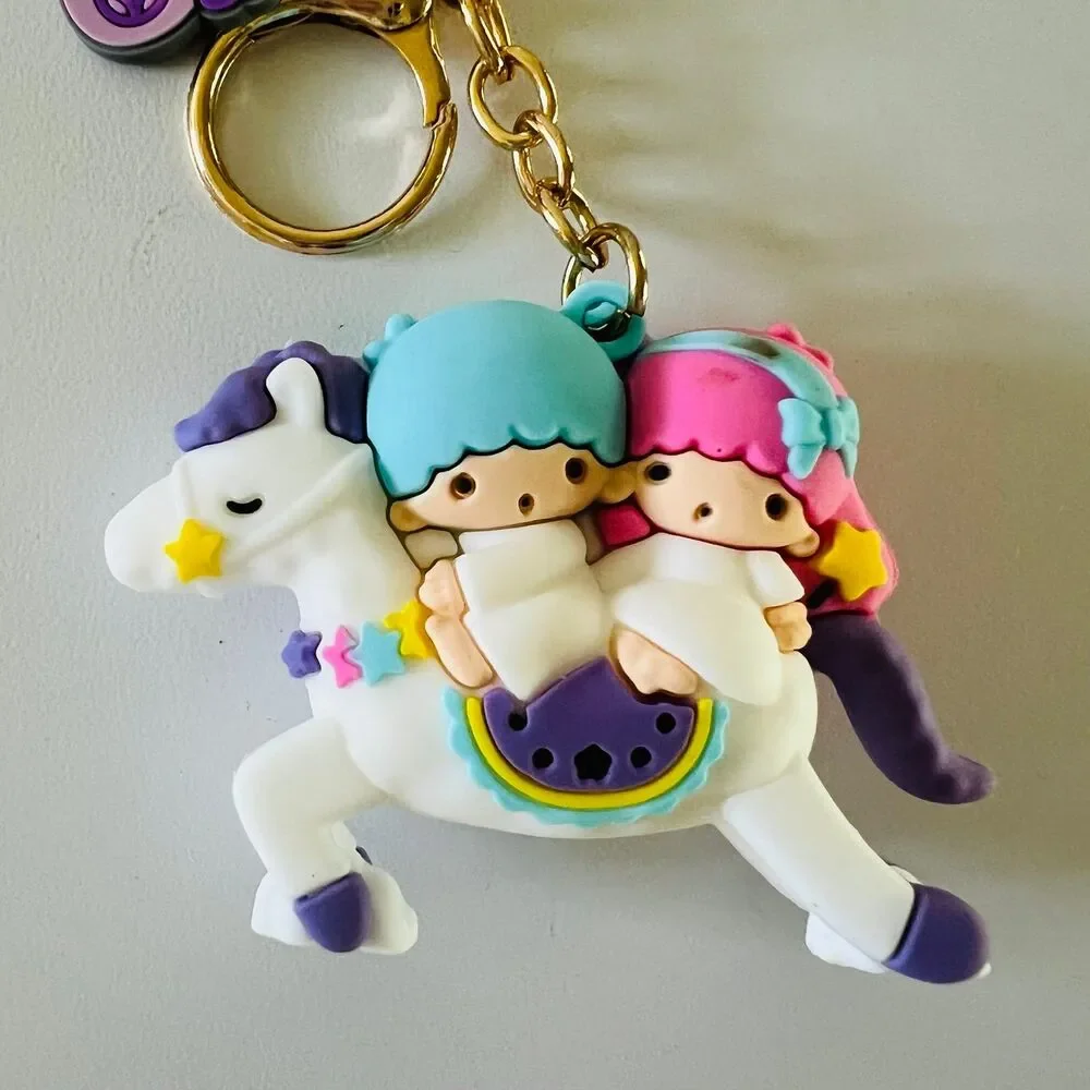 LITTLE TWIN STARS Keychain Keyring Key Fob Holder Bag Charm Accessories